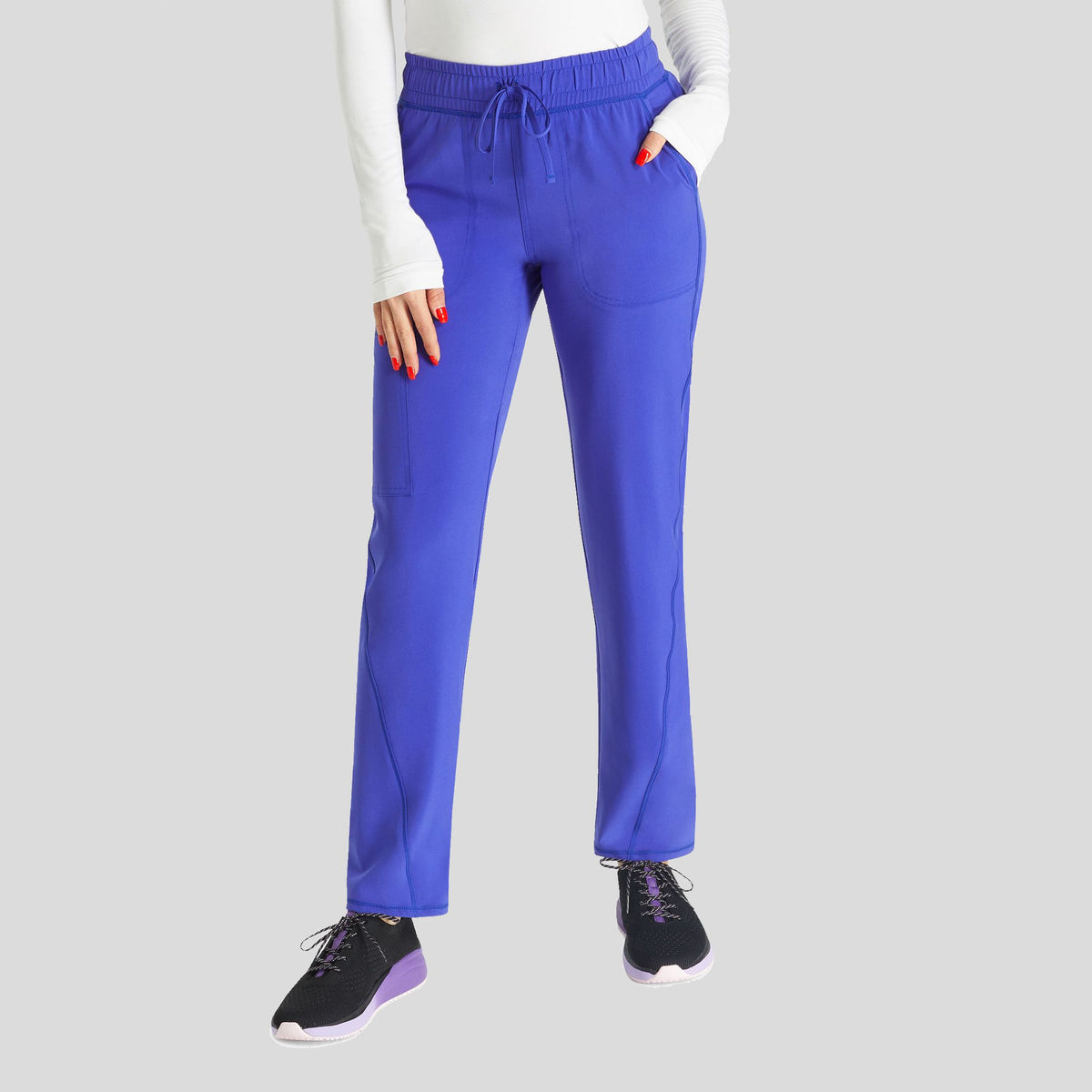 Womenβs Mid Rise Tapered Leg Drawstring Pant | Glacier Pearl