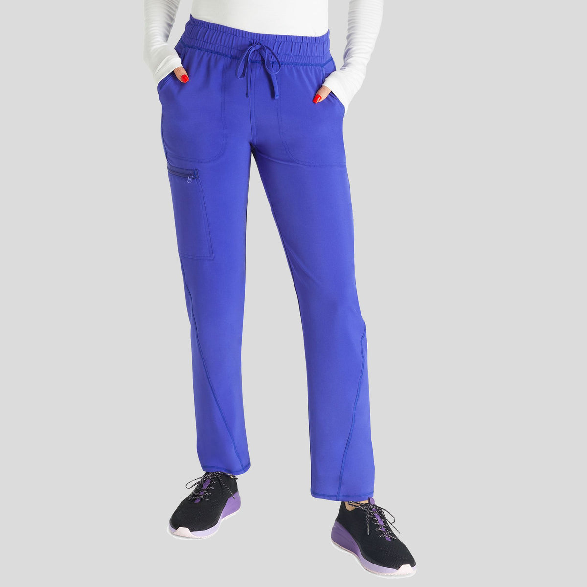 Womenβs Mid Rise Tapered Leg Drawstring Pant | Glacier Pearl