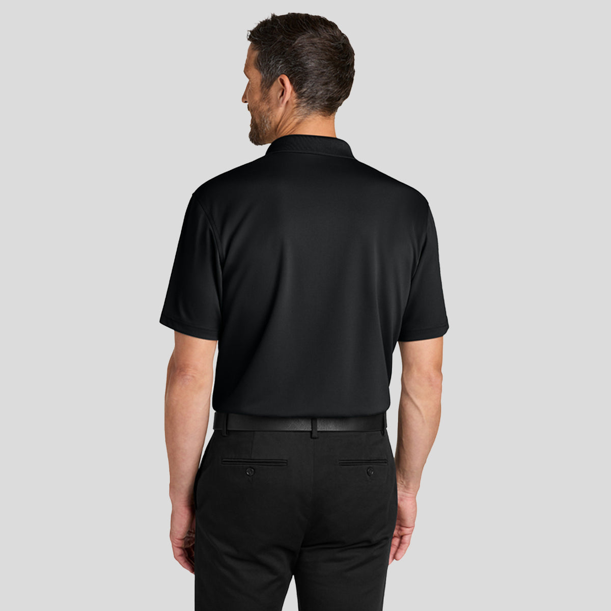 Men's Dry Zoneยฎ Stain-Release Grid Polo | Deep Black