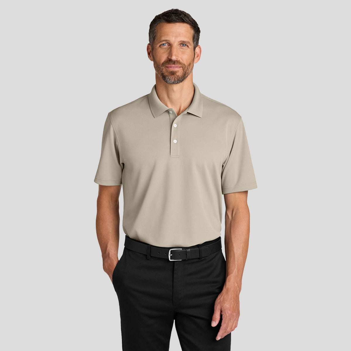 Men's Dry Zoneยฎ Stain-Release Grid Polo | Sahara