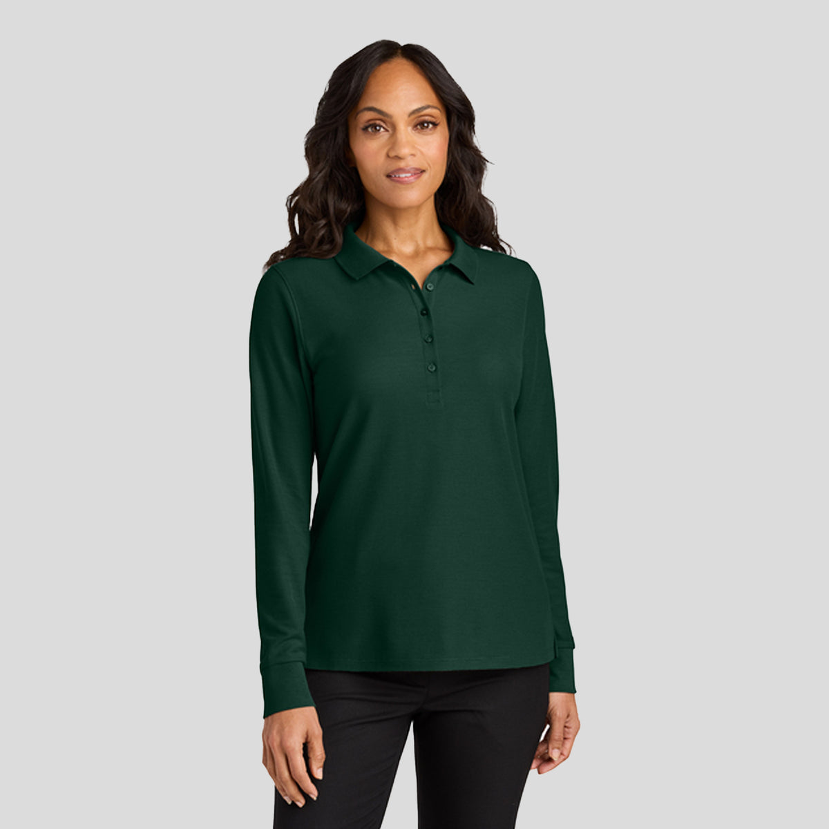 Womenβs Wearever Signature Pique Long Sleeve Polo | Dark Green