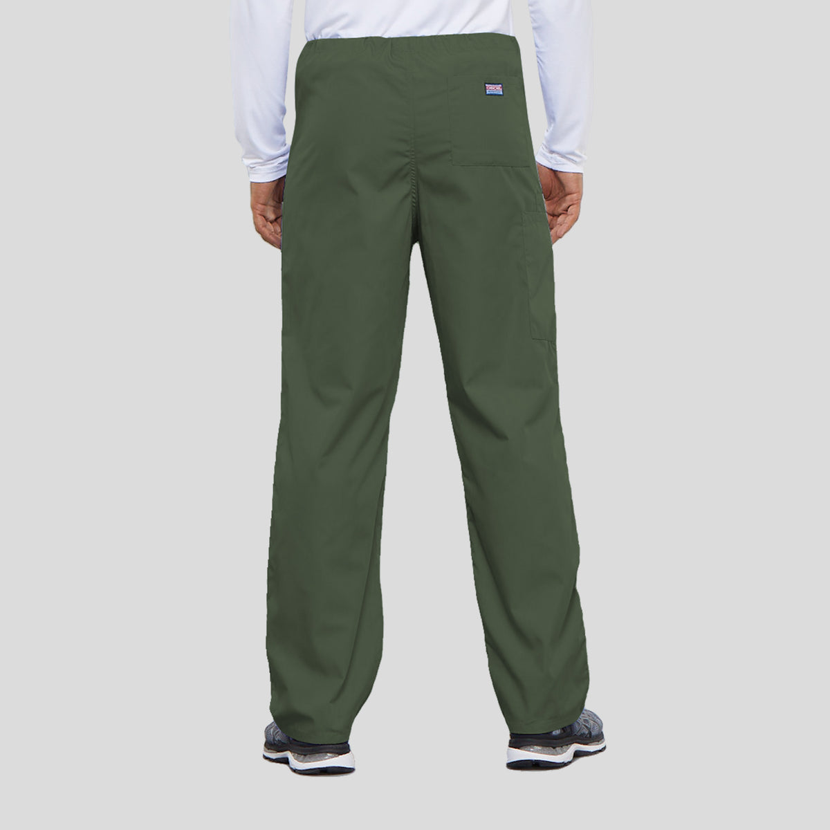 Unisex Drawstring Cargo Scrub Pant | Olive