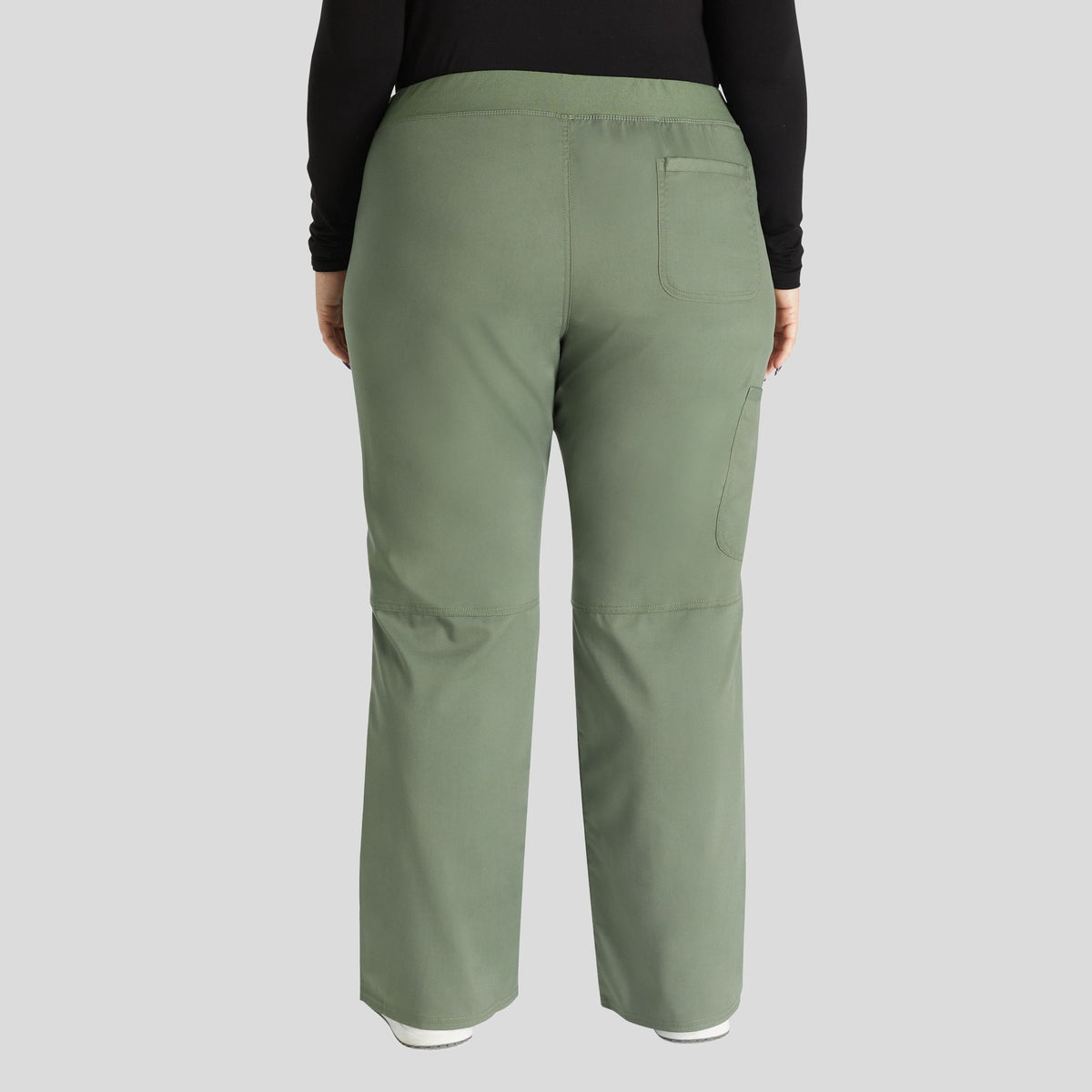 Women's Elastic Waistband Cargo Pull-On Scrub Pant | Olive