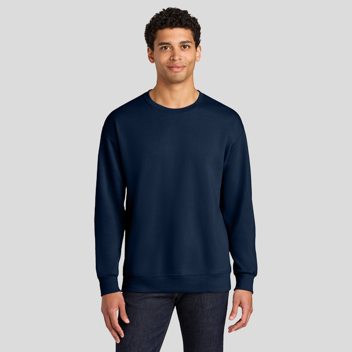 Ultimate™ Unisex CVC Ring Spun Crewneck Sweatshirt | J. Navy