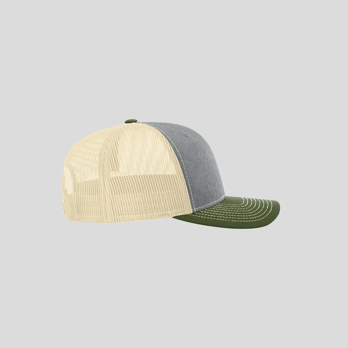 Richardson Trucker Cap | Heather Grey/Birch/Army Olive