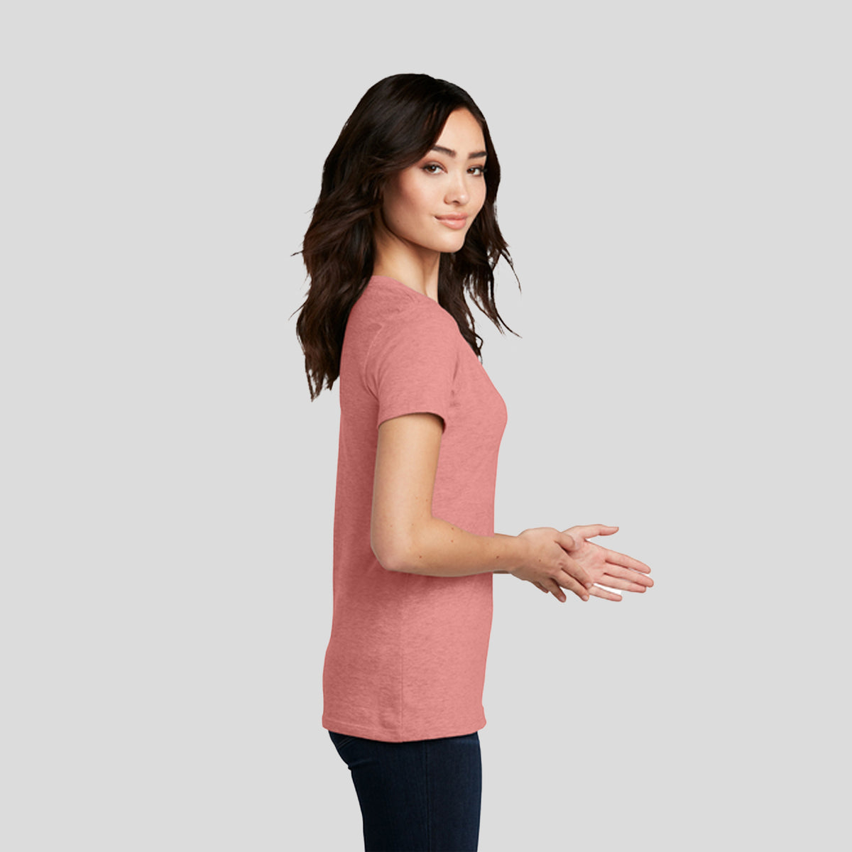 Women’s Perfect Blend® CVC V-Neck Tee | Blush Frost