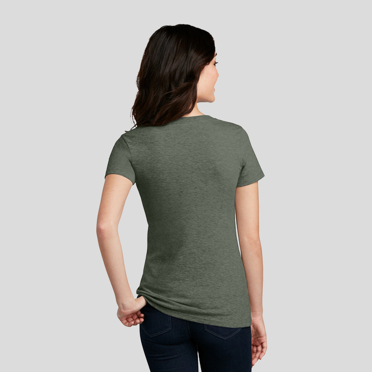 Women’s Perfect Blend® CVC V-Neck Tee | Heathered Olive