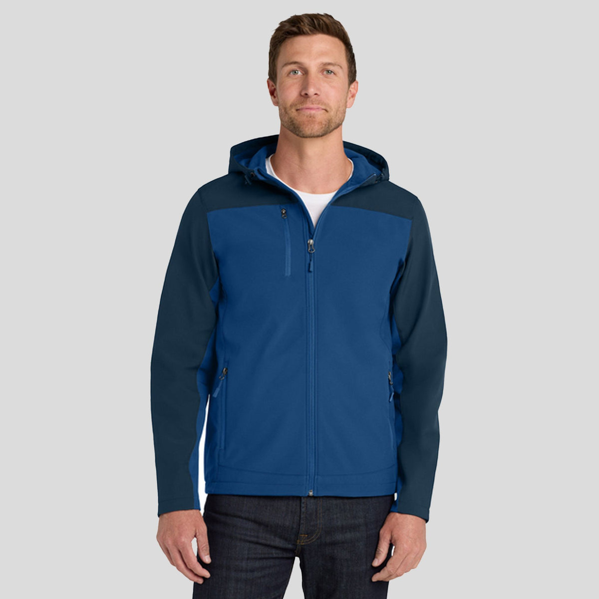 Hooded Core Soft Shell Jacket | Night Sky Blue/Dress Blue Navy